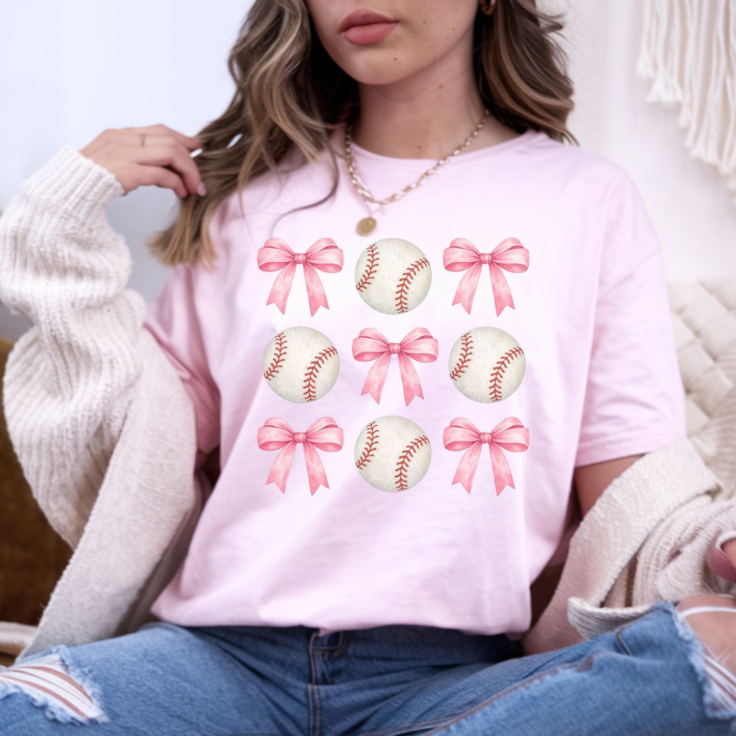coquette-baseballs-pink-bows-dtf-transfer-tee-hoodie