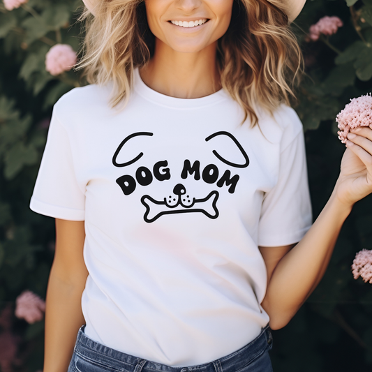 Dog Mom Bone Black – DTF Transfer | Custom Graphic Tee or Hoodie
