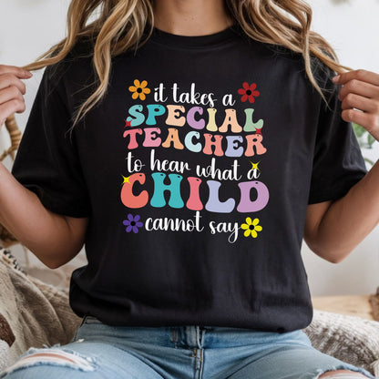 it takes a special teacher autism awareness dtf transfer colorful teacher appreciation shirt design
