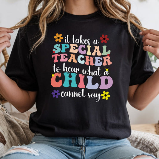 it takes a special teacher autism awareness dtf transfer colorful teacher appreciation shirt design
