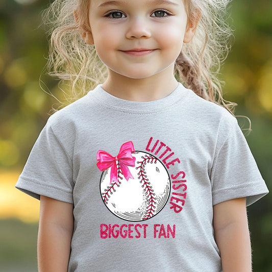 little-sister-biggest-fan-baseball-dtf-transfer-kids-shirt