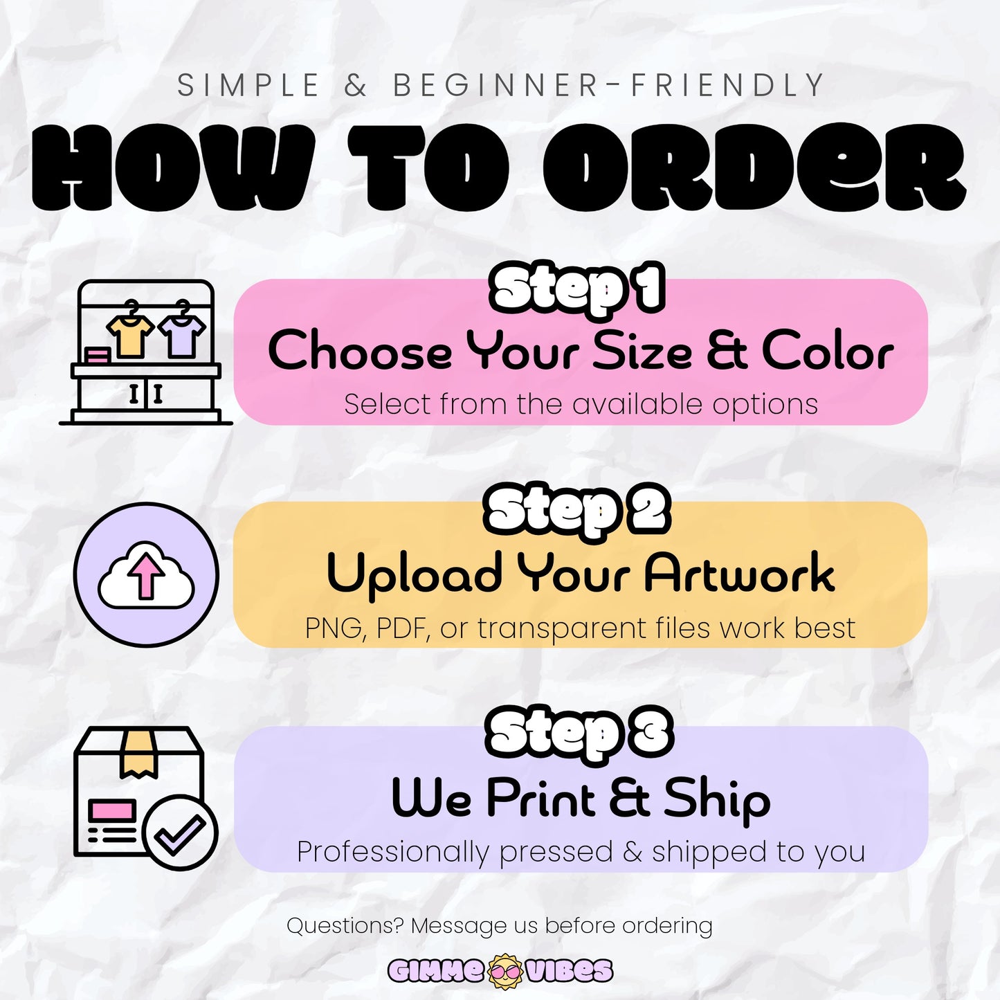 Custom t-shirt where customers upload their own artwork for printing