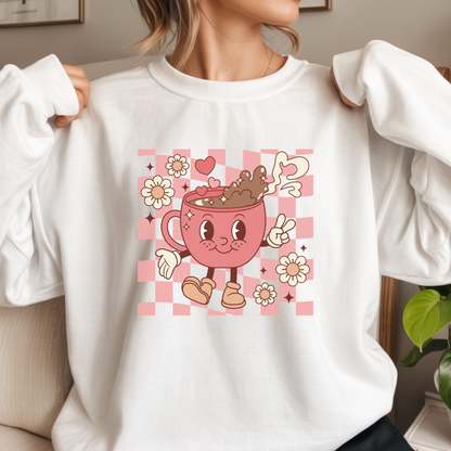 Retro Cup of Joe DTF transfer design pressed on a premium unisex graphic t-shirt mockup